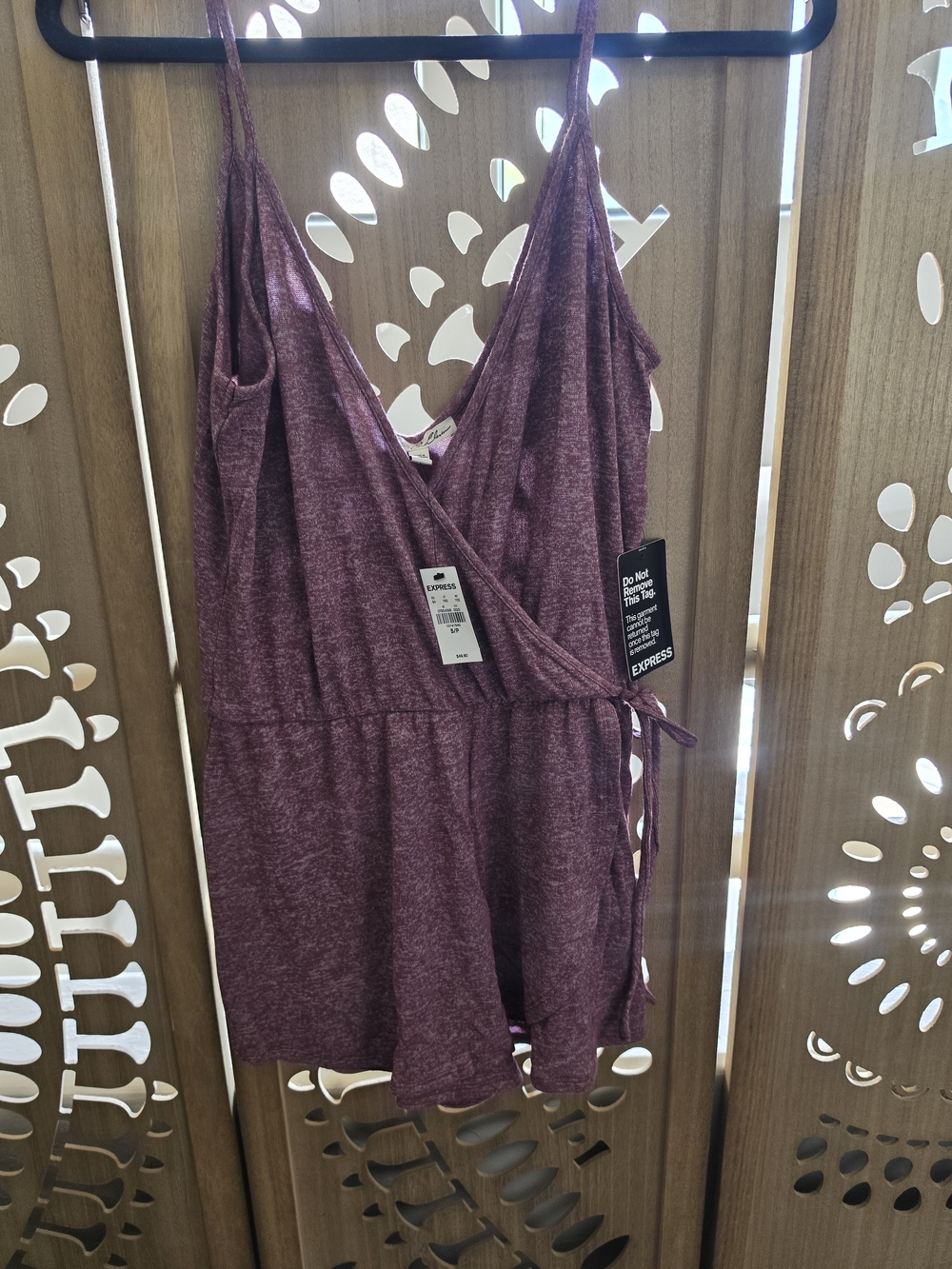 Express Mauve Wrap Romper with Adjustable Tie